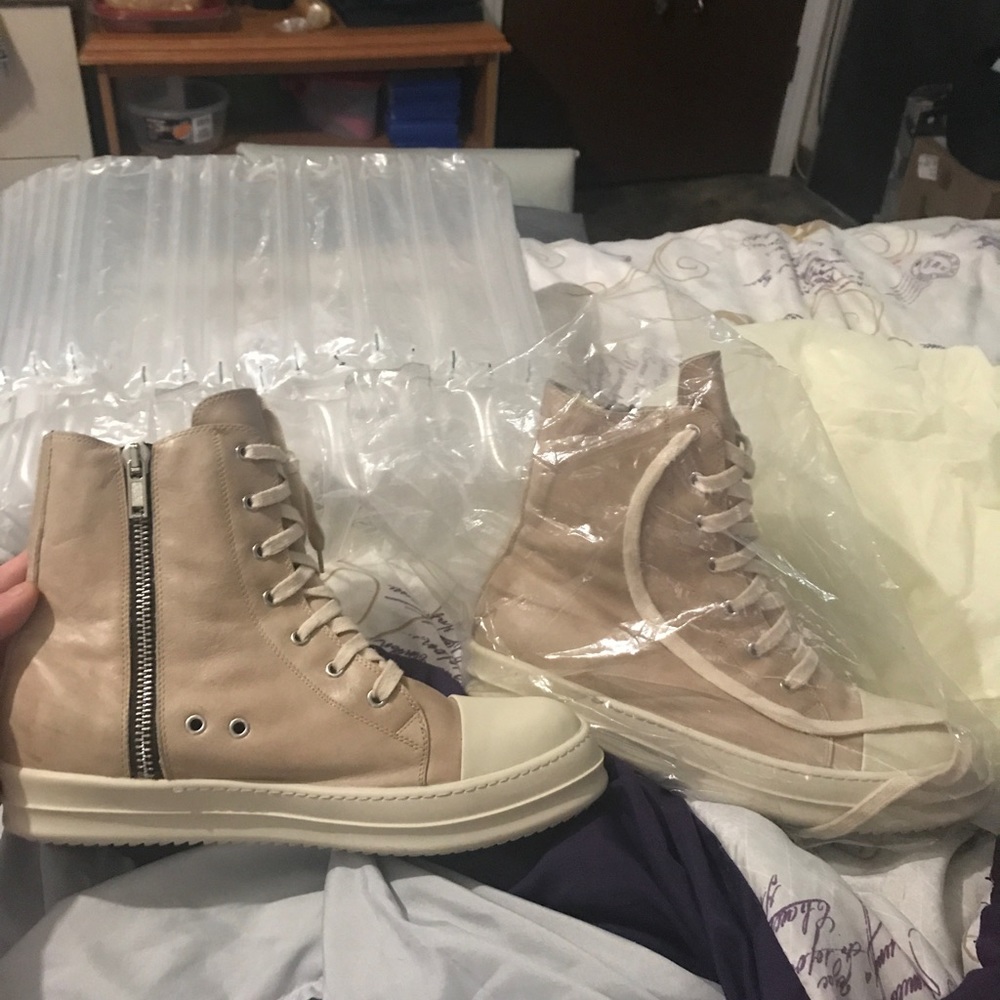 Tan or Beige Rick Owens Ramones Highs